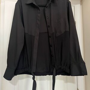 Proenza Schouler Black Textured Shirt